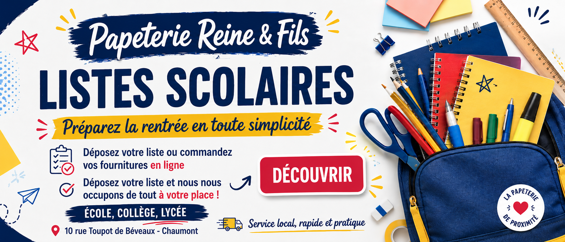Service liste scolaire pré-remplie Ma Papeterie
